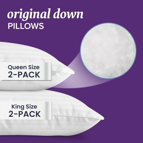 Beckham Hotel Collection Bed Pillows Queen/Standard Size Set of 2 - Down Pillow ... - Image 4