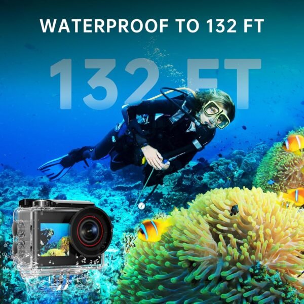 4K60FPS 30MP Action Camera with Front LCD and Touch Rear Screens, Underwater Cam... - Image 7