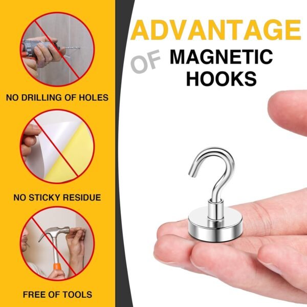 DIYMAG Magnetic Hooks, 30lbs+ Magnet Hook 2025 Cruise Cabin Ship Essentials Heav... - Image 7