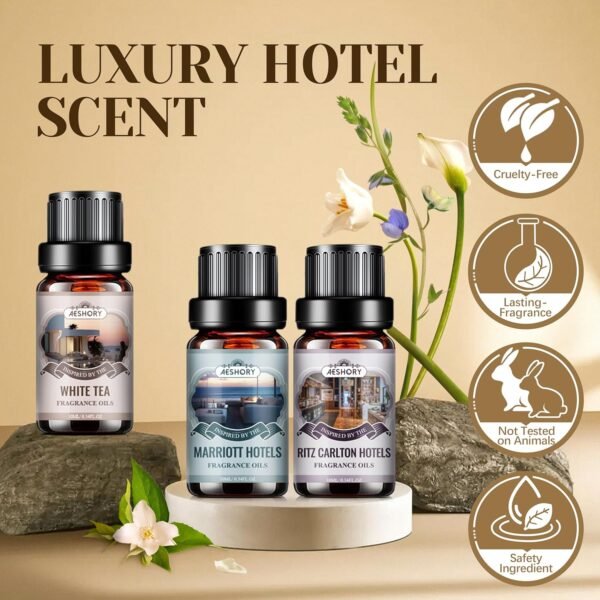 Hotel Diffuser Oils Gift Set - 6x10ML Luxury Fragrance Oil Blend, Hotel Scent Es... - Image 3