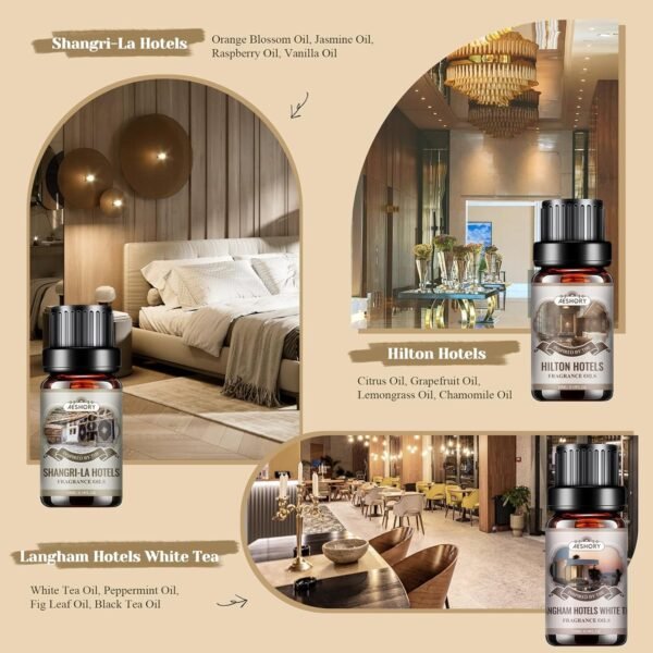 Hotel Diffuser Oils Gift Set - 6x10ML Luxury Fragrance Oil Blend, Hotel Scent Es... - Image 4