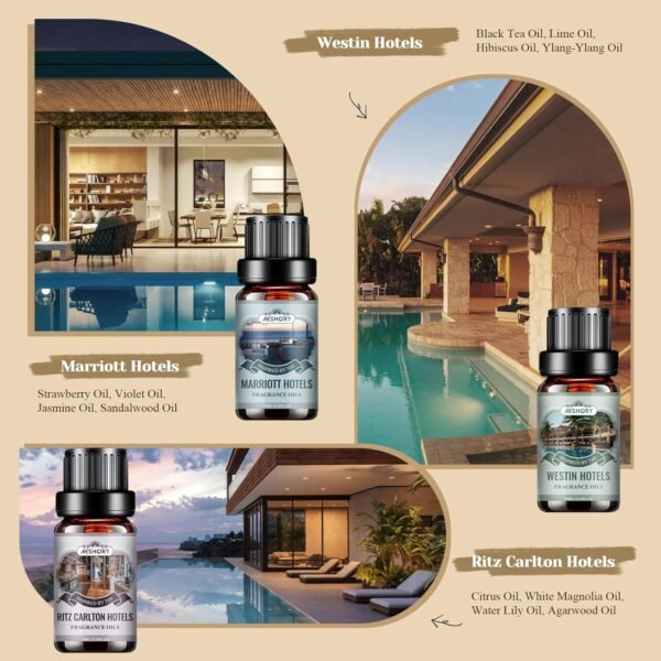 Hotel Diffuser Oils Gift Set - 6x10ML Luxury Fragrance Oil Blend, Hotel Scent Es... - Image 5