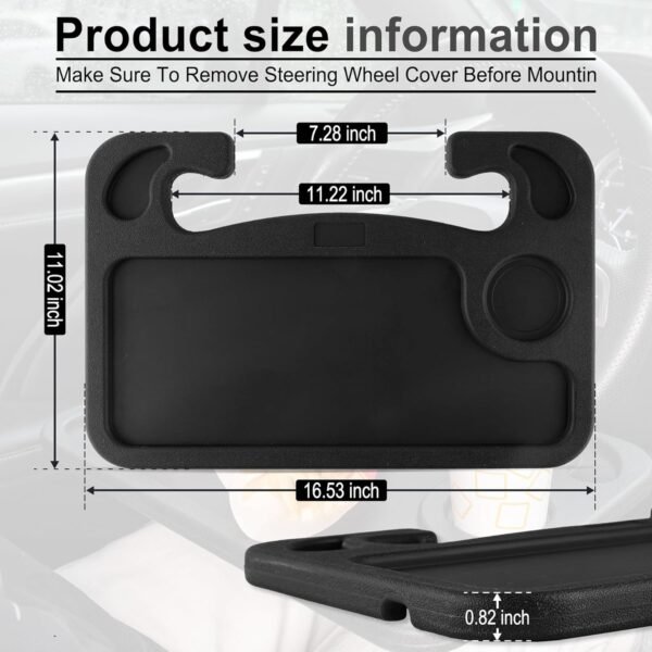 JUSTTOP Car Steering Wheel Desk for Laptop,Multipurpose Travel Car Accessories, ... - Image 3