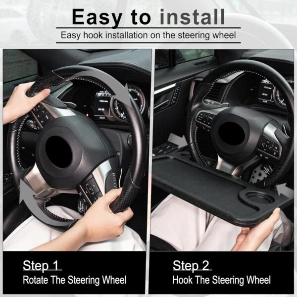 JUSTTOP Car Steering Wheel Desk for Laptop,Multipurpose Travel Car Accessories, ... - Image 5
