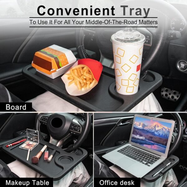 JUSTTOP Car Steering Wheel Desk for Laptop,Multipurpose Travel Car Accessories, ... - Image 6