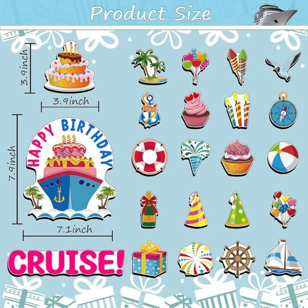 Happy Birthday Decorations Birthday Cruise Door Magnets Decorations Funny Cruise... - Image 3