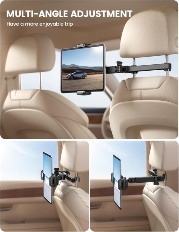 Lamicall Car Headrest Tablet Holder - [3 in 1 Extension Arm] Adjustable Tablet C... - Image 4
