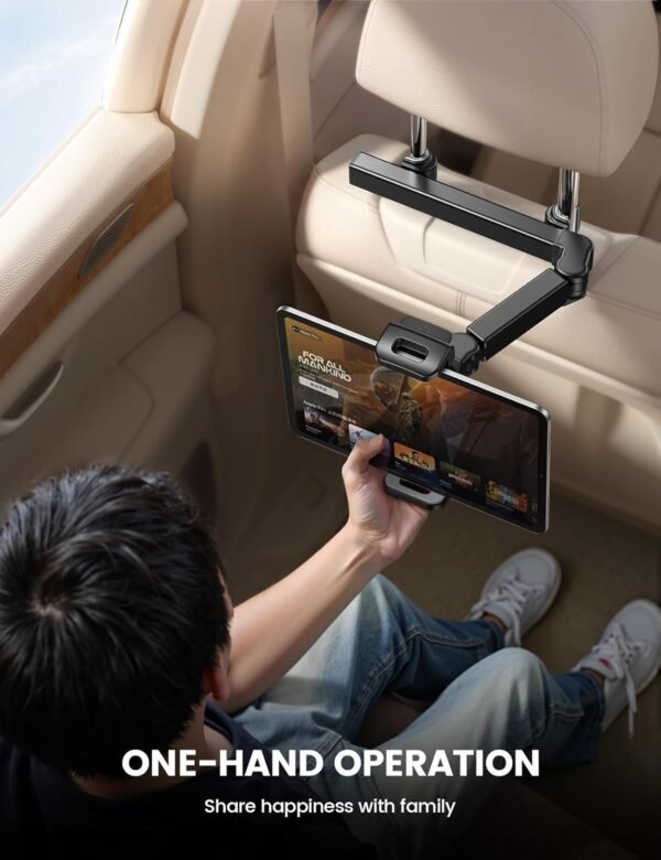 Lamicall Car Headrest Tablet Holder - [3 in 1 Extension Arm] Adjustable Tablet C... - Image 5