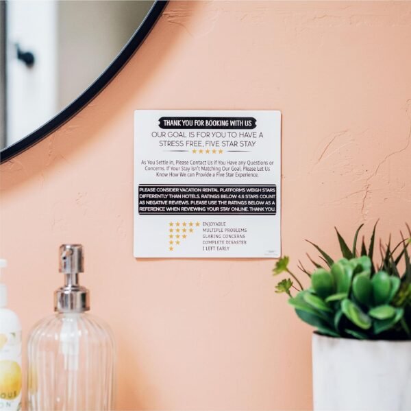 White & Black Airbnb Review Fridge Magnet, VRBO Airbnb Essentials for Hosts, Air... - Image 4