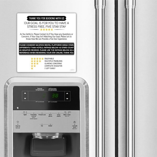 White & Black Airbnb Review Fridge Magnet, VRBO Airbnb Essentials for Hosts, Air... - Image 7