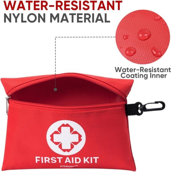 PTEROMY 150 Piece Mini First Aid Kit, Portable Small Emergency Kits Compact 1st ... - Image 3