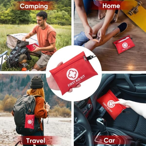 PTEROMY 150 Piece Mini First Aid Kit, Portable Small Emergency Kits Compact 1st ... - Image 8