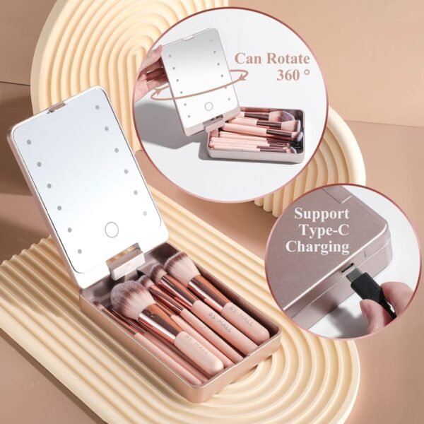 BS-MALL Makeup Brushes Foundation Powder Concealers Eye Shadows Makeup Set with ... - Image 3