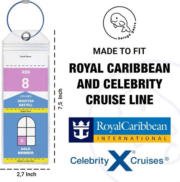 Cruise Luggage Tag Holders for Royal Caribbean and Celebrity Cruise Lines (Set o... - Image 3