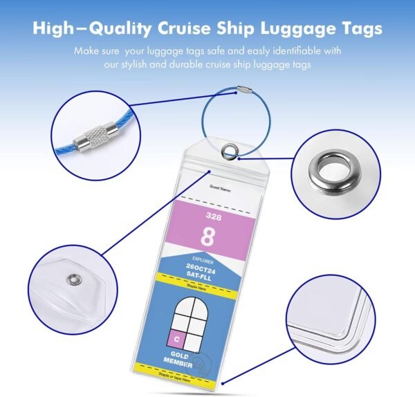 Cruise Luggage Tag Holders for Royal Caribbean and Celebrity Cruise Lines (Set o... - Image 5