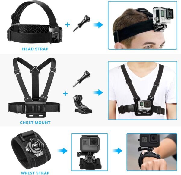 Luxebell Accessories Kit for AKASO EK5000 EK7000 4K WiFi Action Camera GoPro Her... - Image 6