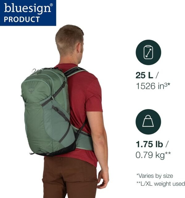 Osprey Sportlite 25L Unisex Hiking Backpack, Pine Leaf Green, M/L - Image 3