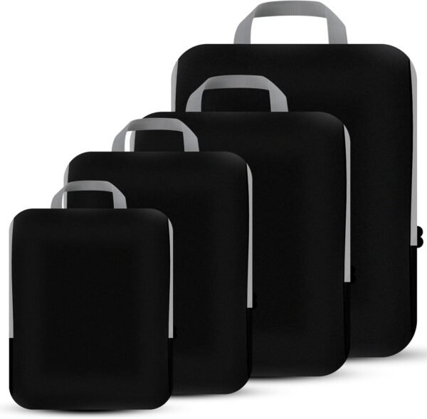 4 Set Compression Packing Cubes Travel - Travel Accessories Expandable Packing O... - Image 2