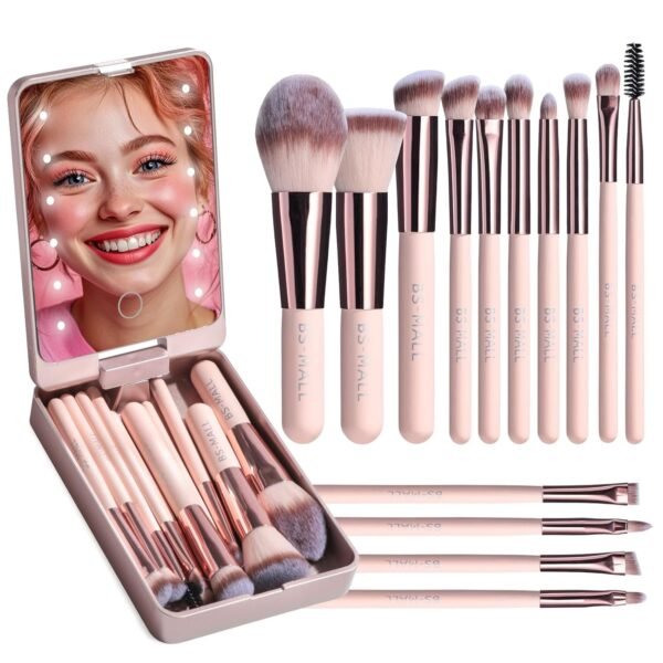 BS-MALL Makeup Brushes Foundation Powder Concealers Eye Shadows Makeup Set with ... - Image 2