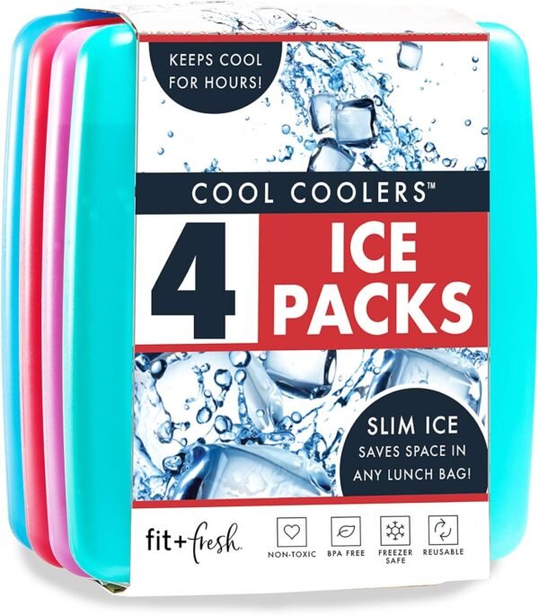 Cool Coolers by Fit + Fresh, Reusable & Long-Lasting Slim Ice Packs, Cold Packs ... - Image 2