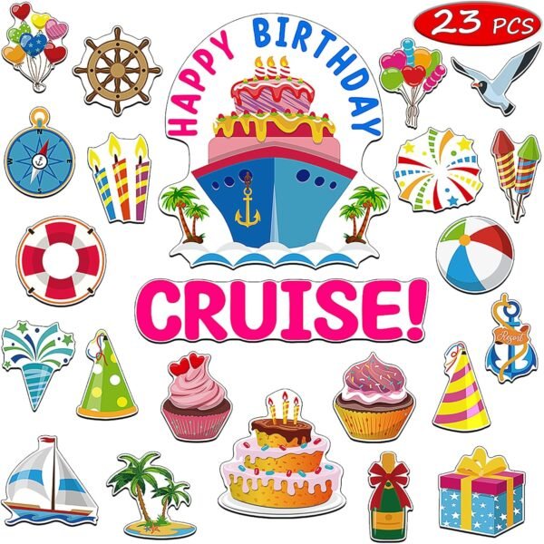 Happy Birthday Decorations Birthday Cruise Door Magnets Decorations Funny Cruise... - Image 2