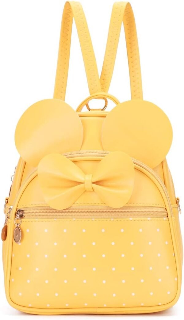 KL928 Girls Bowknot Polka Dot Cute Mini Backpack Small Daypacks Convertible Shou... - Image 2