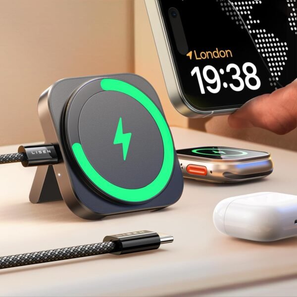 LISEN for MagSafe Charger Stand for iPhone Magnetic Apple Watch Airpods Charging... - Image 2