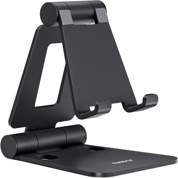 Nulaxy Dual Folding Cell Phone Stand, Fully Adjustable Foldable Desktop Phone Ho... - Image 2