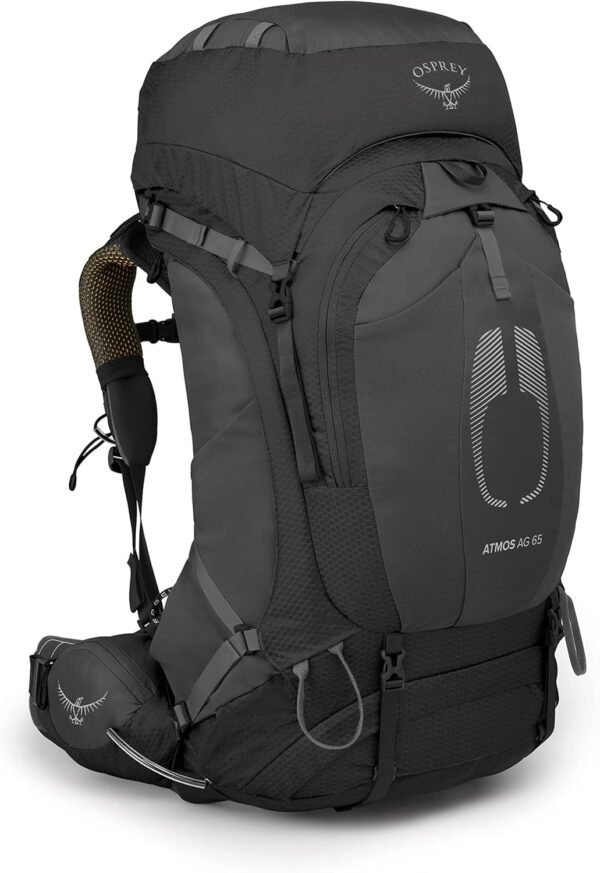 Osprey Atmos AG 65L Men's Backpacking Backpack, Black, L/XL - Image 2
