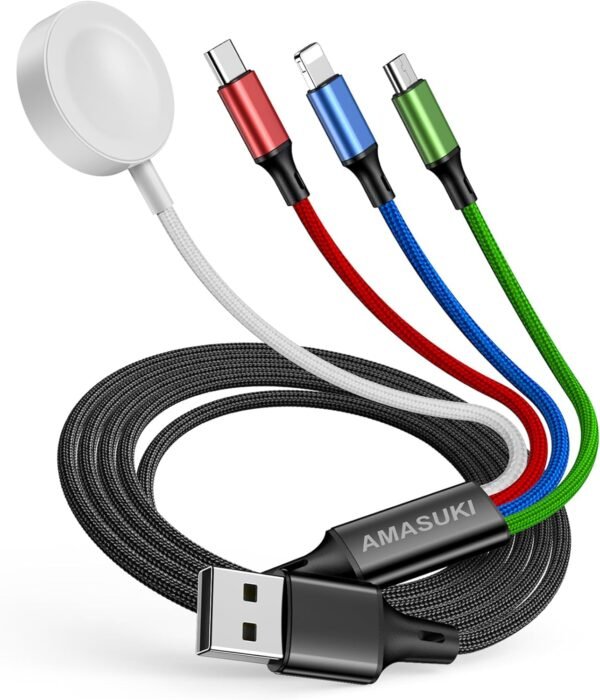 Travel 4 in 1 iWatch & iPhone Charger,Multi Charging Cable for Apple Watch Charg... - Image 2