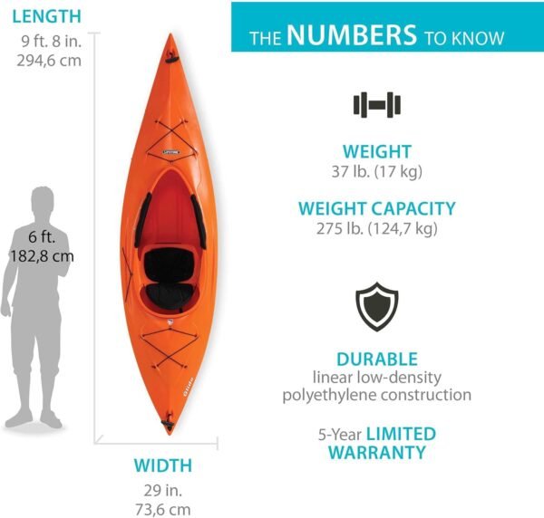 Lifetime 90321 Glide 98 Sit-in Kayak, Paddle Included - Image 3