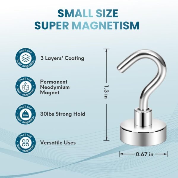 Neosmuk Magnetic Hooks,30lb+ Heavy Duty Earth Magnets with Hook for Refrigerator... - Image 6
