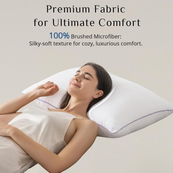 JOLLYVOGUE Pillows Queen Size Set of 4, Washable Supportive Bed Pillows with Sup... - Image 5
