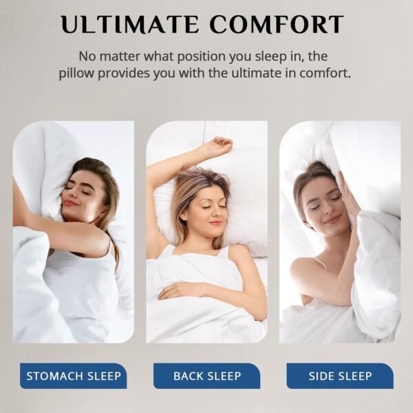JOLLYVOGUE Pillows Queen Size Set of 4, Washable Supportive Bed Pillows with Sup... - Image 8