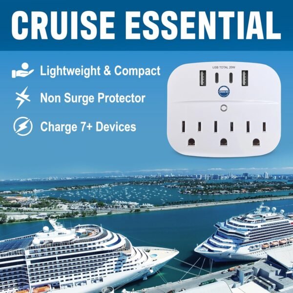 Cruise Approved Non Surge Power Strip [2 USBC, 2 USB, 3 AC] - Cruise Essentials ... - Image 4