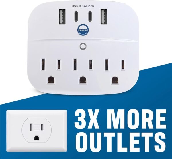 Cruise Approved Non Surge Power Strip [2 USBC, 2 USB, 3 AC] - Cruise Essentials ... - Image 8