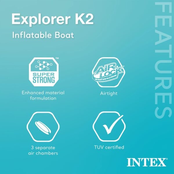 Intex 68307EP Explorer K2 Inflatable Kayak Set: Includes Deluxe 86in Aluminum Oa... - Image 5