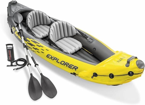 Intex 68307EP Explorer K2 Inflatable Kayak Set: Includes Deluxe 86in Aluminum Oa... - Image 9