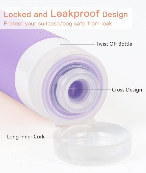 Quatish Travel Bottles for Toiletries 6 Pack, Original Patented Leakproof 3 oz T... - Image 3