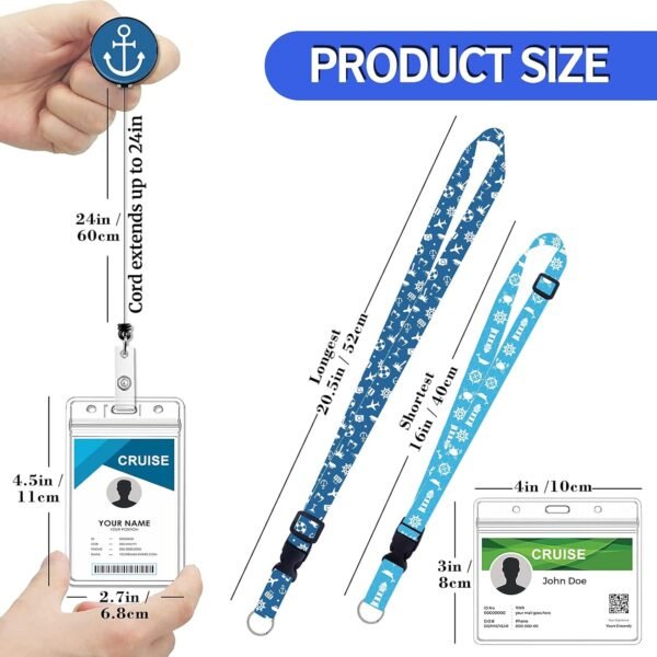 3 Pack Retractable Cruise Lanyard for Ship Cards Adjustable with Id Badge Reel H... - Image 4