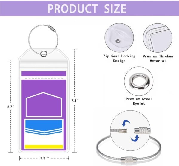 4 Piece 7.5"× 3.3" Luggage Tags for Suitcases, Cruise Ship Essentials, Cruise Lu... - Image 4