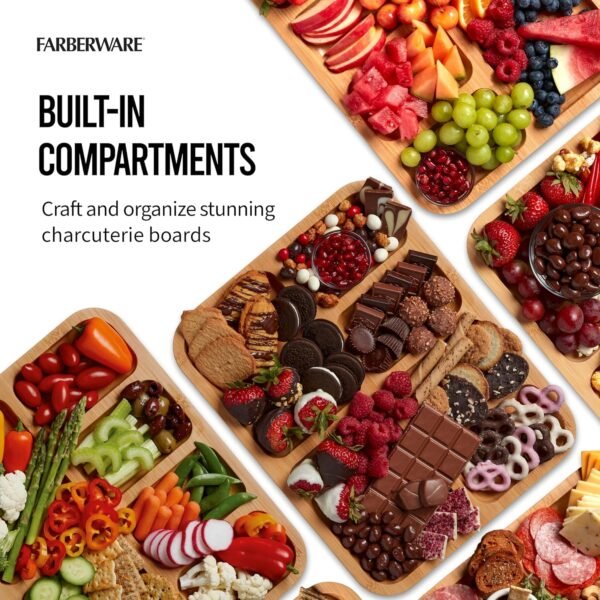 FARBERWARE Build-A-Board Bamboo Cutting Board with Built-In Compartments and Cle... - Image 5