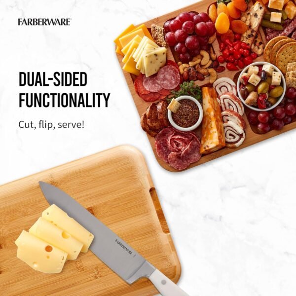 FARBERWARE Build-A-Board Bamboo Cutting Board with Built-In Compartments and Cle... - Image 8
