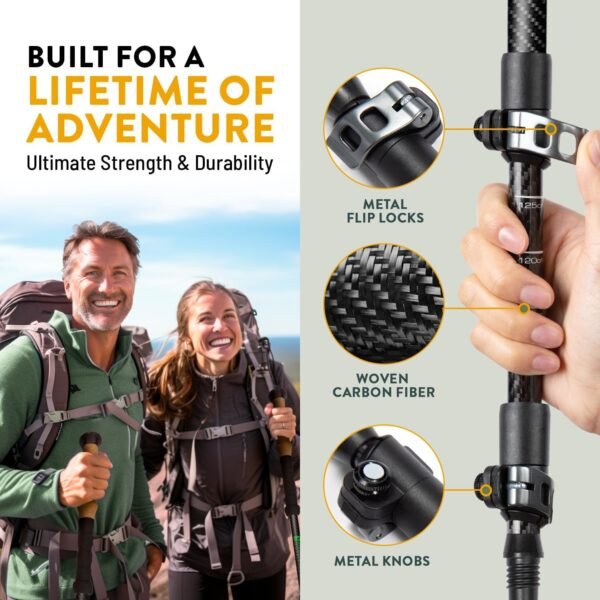 100% Carbon Fiber Trekking Poles by USA Brand - Ultra Strong Lightweight Collaps... - Image 4