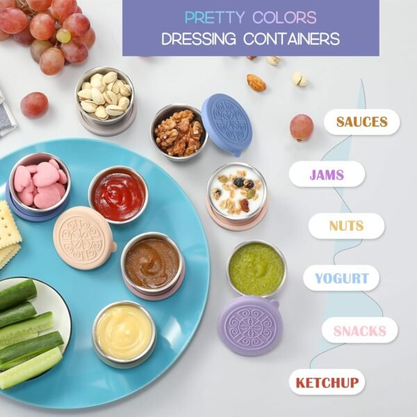 VITEVER [6 Pack] Salad Dressing Container To Go, 1.6 oz Small Condiment Containe... - Image 4