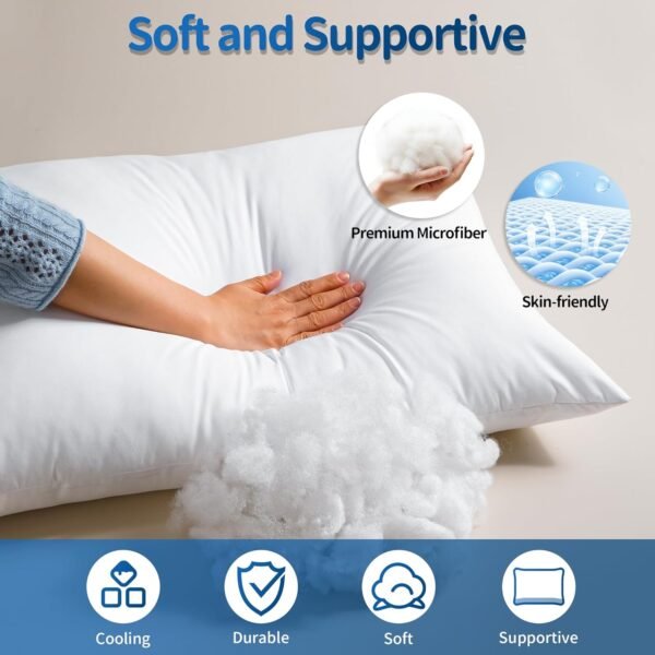 Hotel Collections Bed Pillows, Queen Size Set of 2, 2025 Updated Down Alternativ... - Image 3