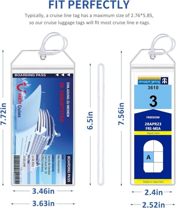 8 Pack Cruise Luggage Tag Holder, Cruise Essentials 2025 for NCL, Princess, Carn... - Image 3