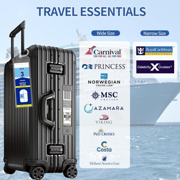 8 Pack Cruise Luggage Tag Holder, Cruise Essentials 2025 for NCL, Princess, Carn... - Image 4