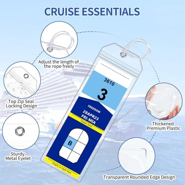 8 Pack Cruise Luggage Tag Holder, Cruise Essentials 2025 for NCL, Princess, Carn... - Image 6