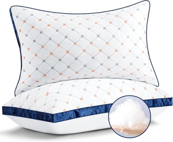 Bed Pillows Queen Size Set of 2, Luxury Hotel Quality Queen Bed Pillows, Fluffy ... - Image 9